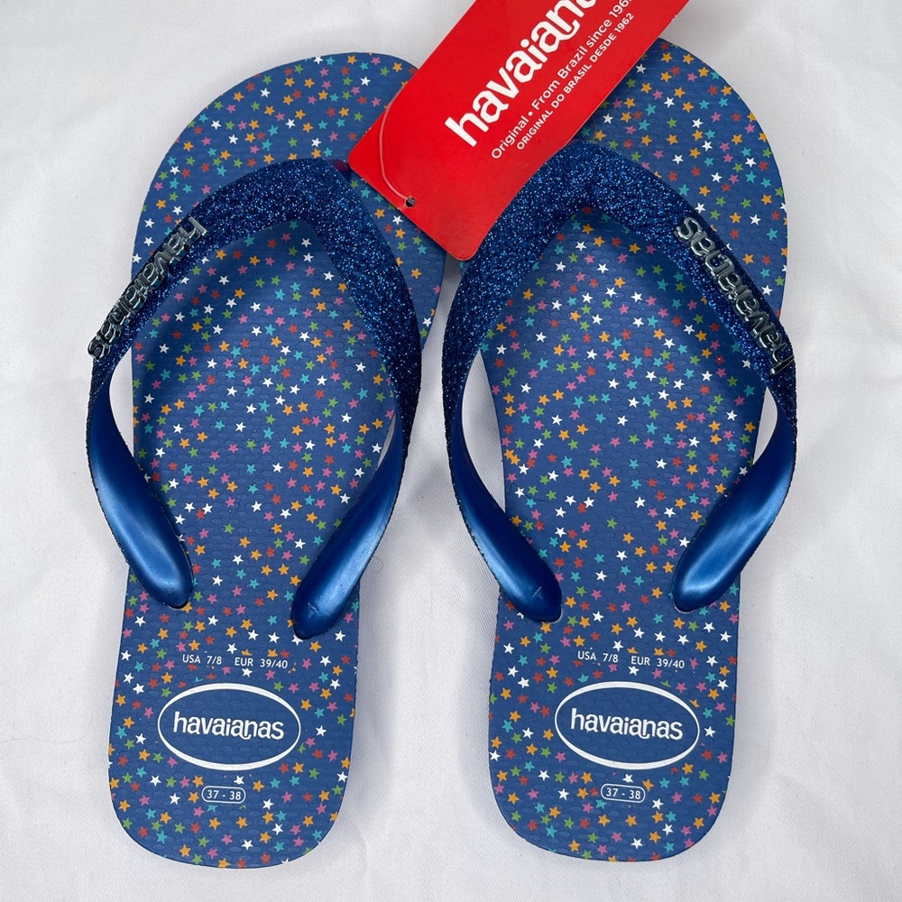 Blue Sparkle Havaianas NWT